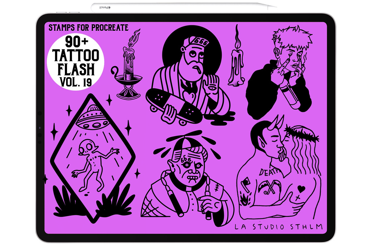 Tattoo Flash Vol. 19 - Stamp Set, a Brush Add-On by LA Studio Sthlm (Photo 4 of 6)