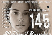 pencil brushes procreate brushes, a Brush Add-On by EnriqueSaezStudio (Thumbnail 1 of 10)