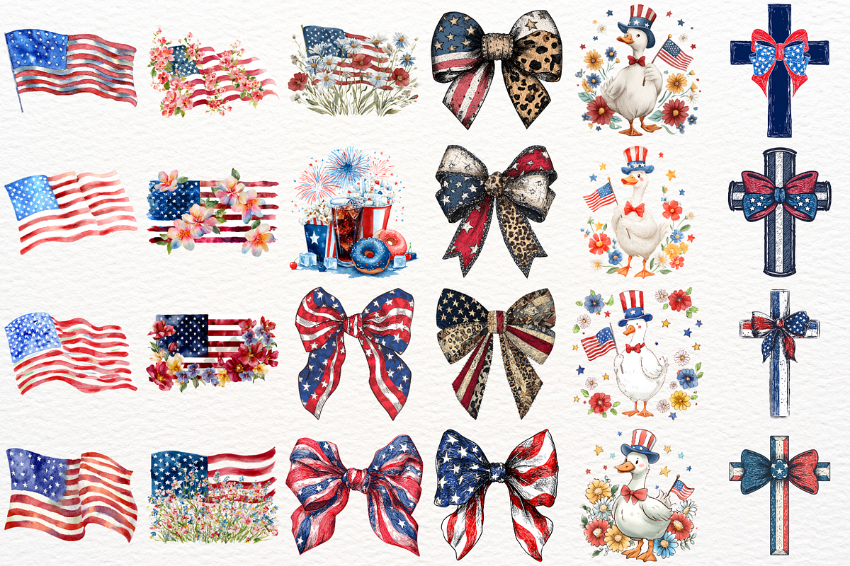 4th of July Clipart Independence Day, a Seasonal Illustration by SugarCloudStudioArt (Photo 4 of 6)