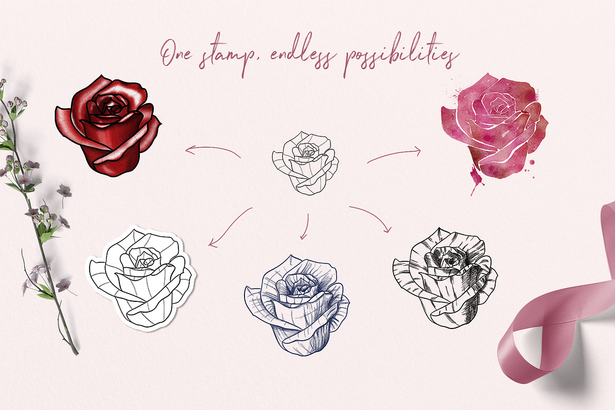 Procreate Roses Stamps, a Brush Add-On by RadekBroz (Photo 2 of 11)