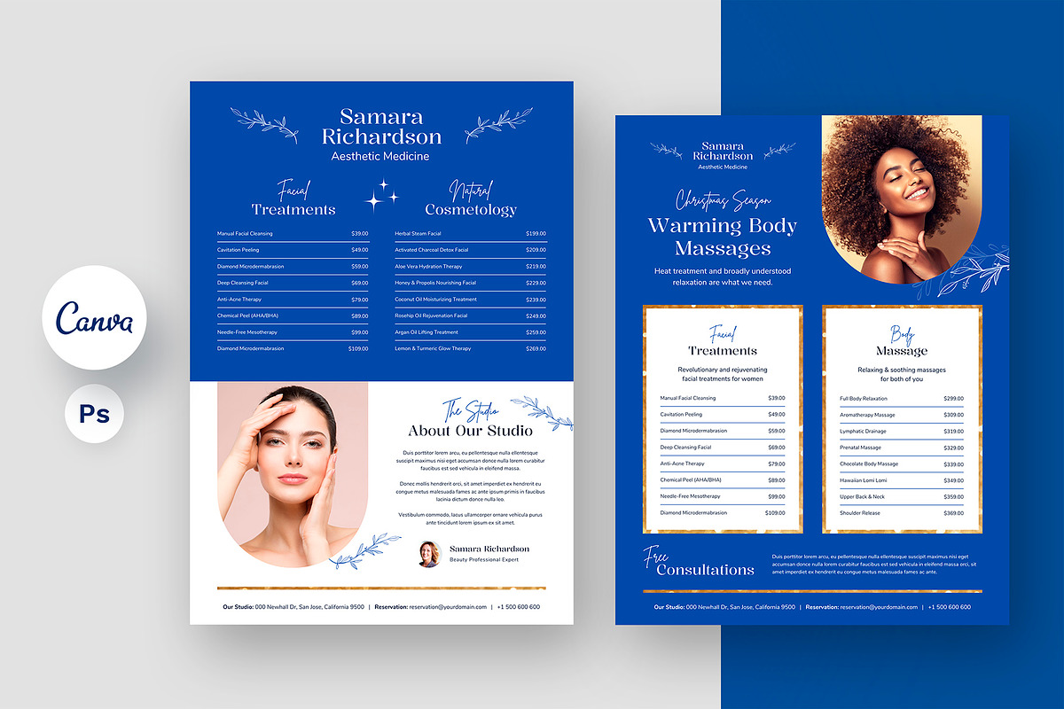 Beauty Salon Flyer Canva Template, a Flyer Template by artbart (Photo 1 of 8)