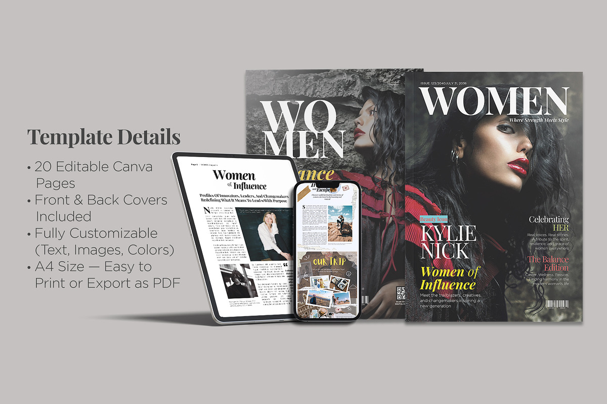 WOMEN Magazine Template preview 6