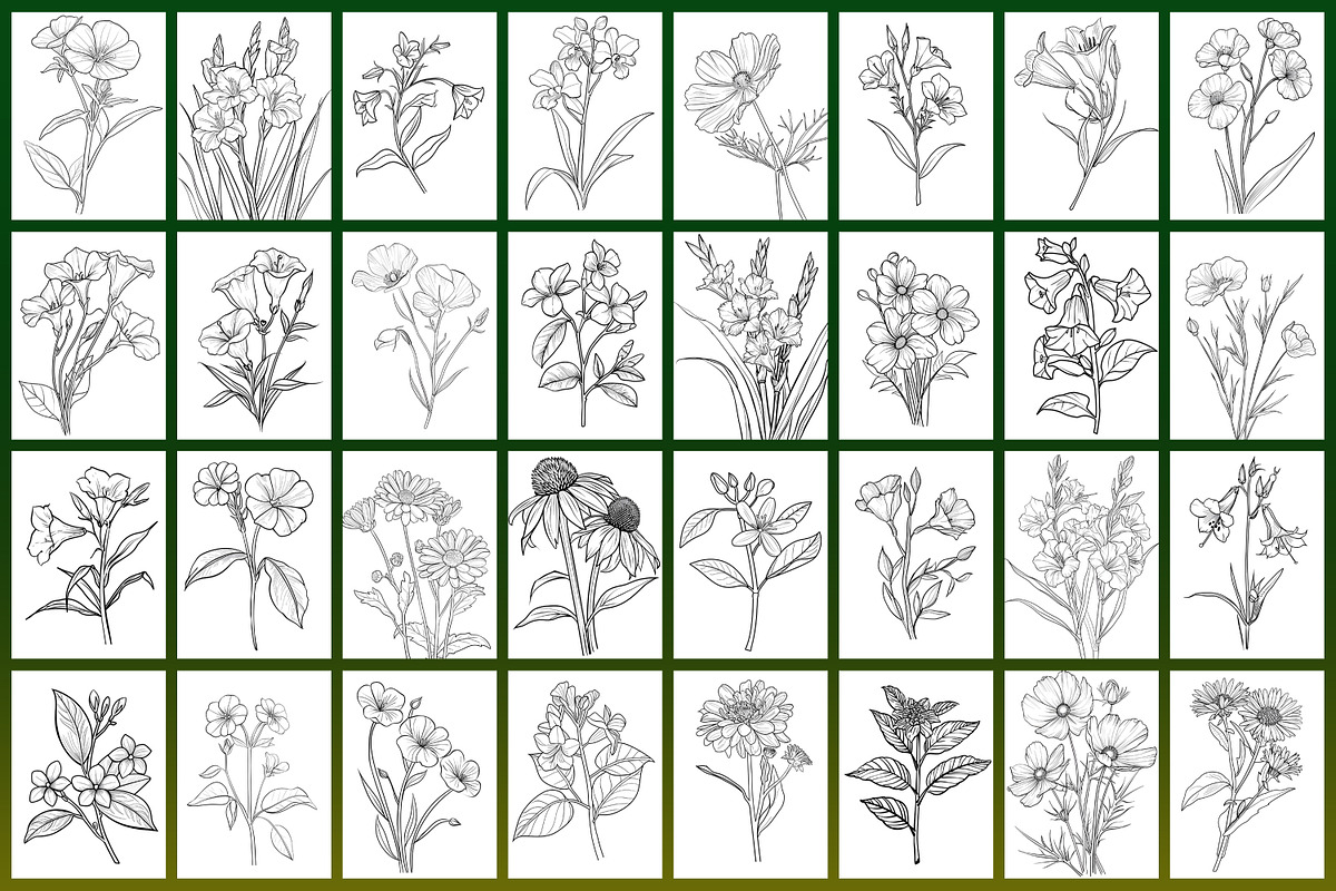 Wild Flowers Coloring Page, a Graphic by Forhadx5 (Photo 7 of 15)