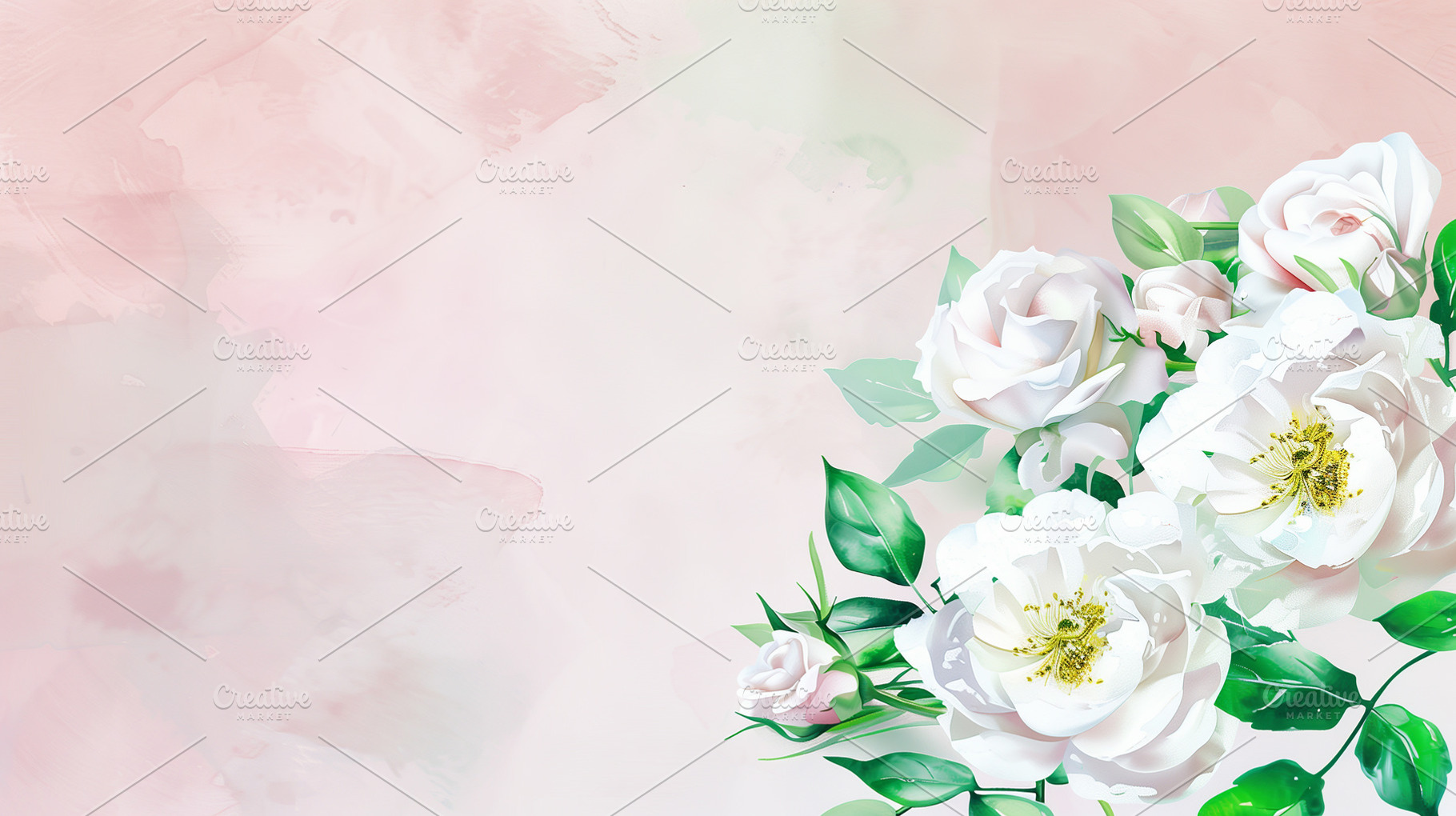 Wallpaper with a white rose, an Abstract Photo by Imaginarium