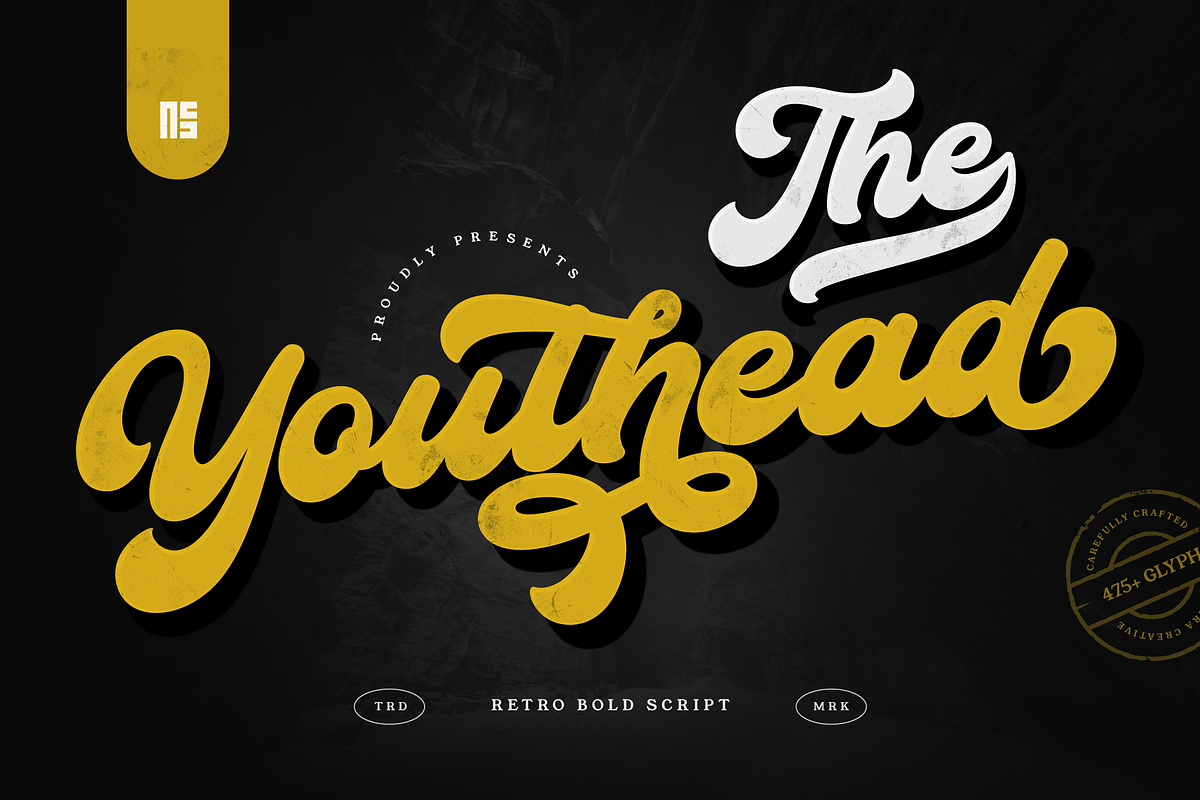 Youthead - Retro Bold Script, a Script Font by Namara Creative Studio (Photo 10 of 13)
