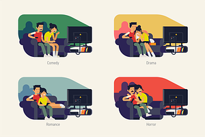 Couple watching TV