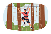 People climbing in rope park set, a Sport Illustration by Good Studio (Thumbnail 8 of 25)