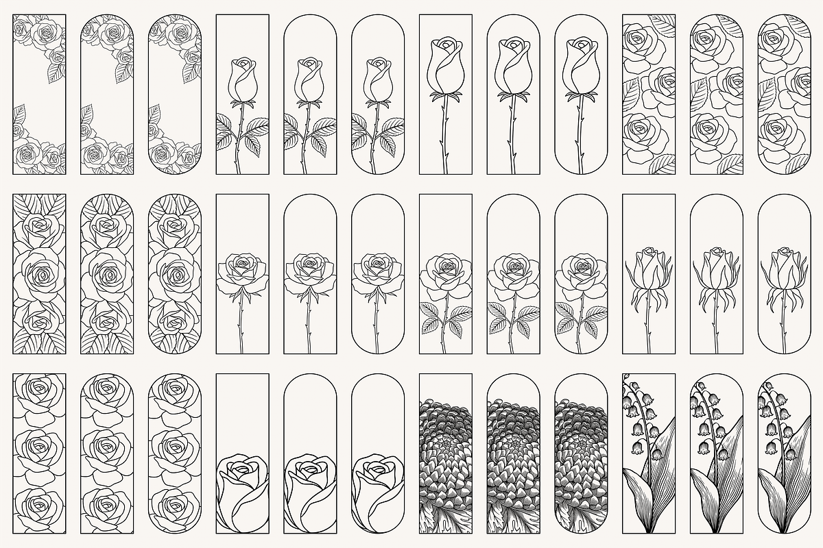 Floral Bookmark Template Bundle, a Stationery Template by Kusumaillustration (Photo 10 of 11)