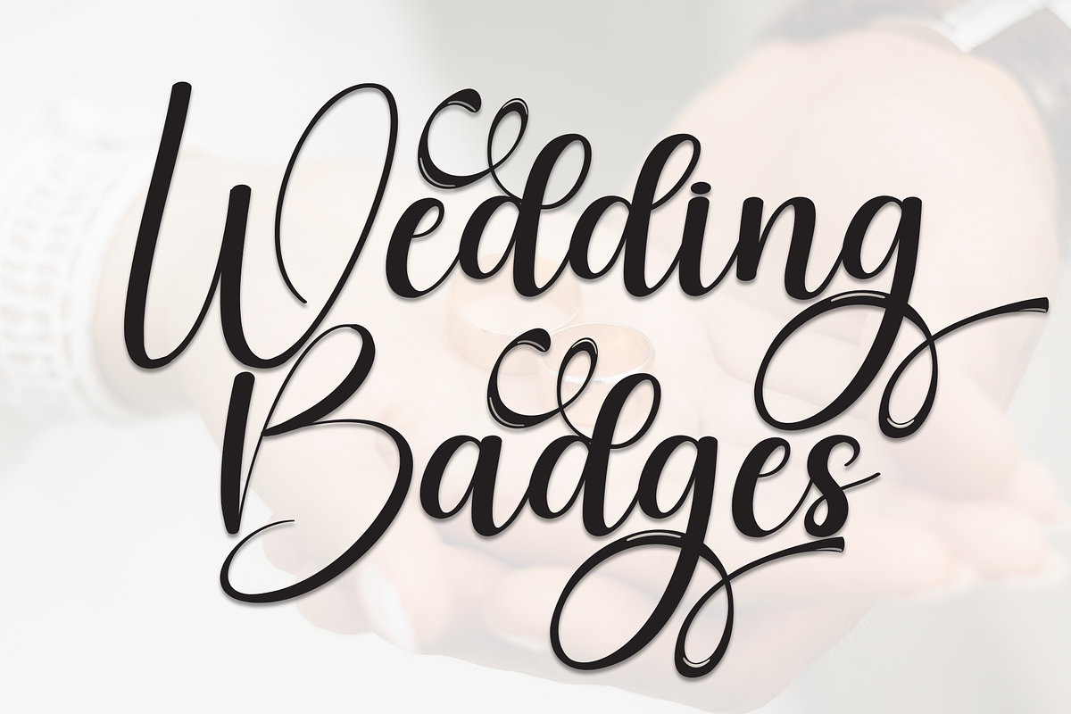 Wedding Badges | Script Font, a Handwritten Font by Scratchones (Photo 1 of 9)
