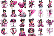 Whimsical Valentine’s Day Cute Girl, an Illustration by DreamCafeArt (Thumbnail 3 of 6)