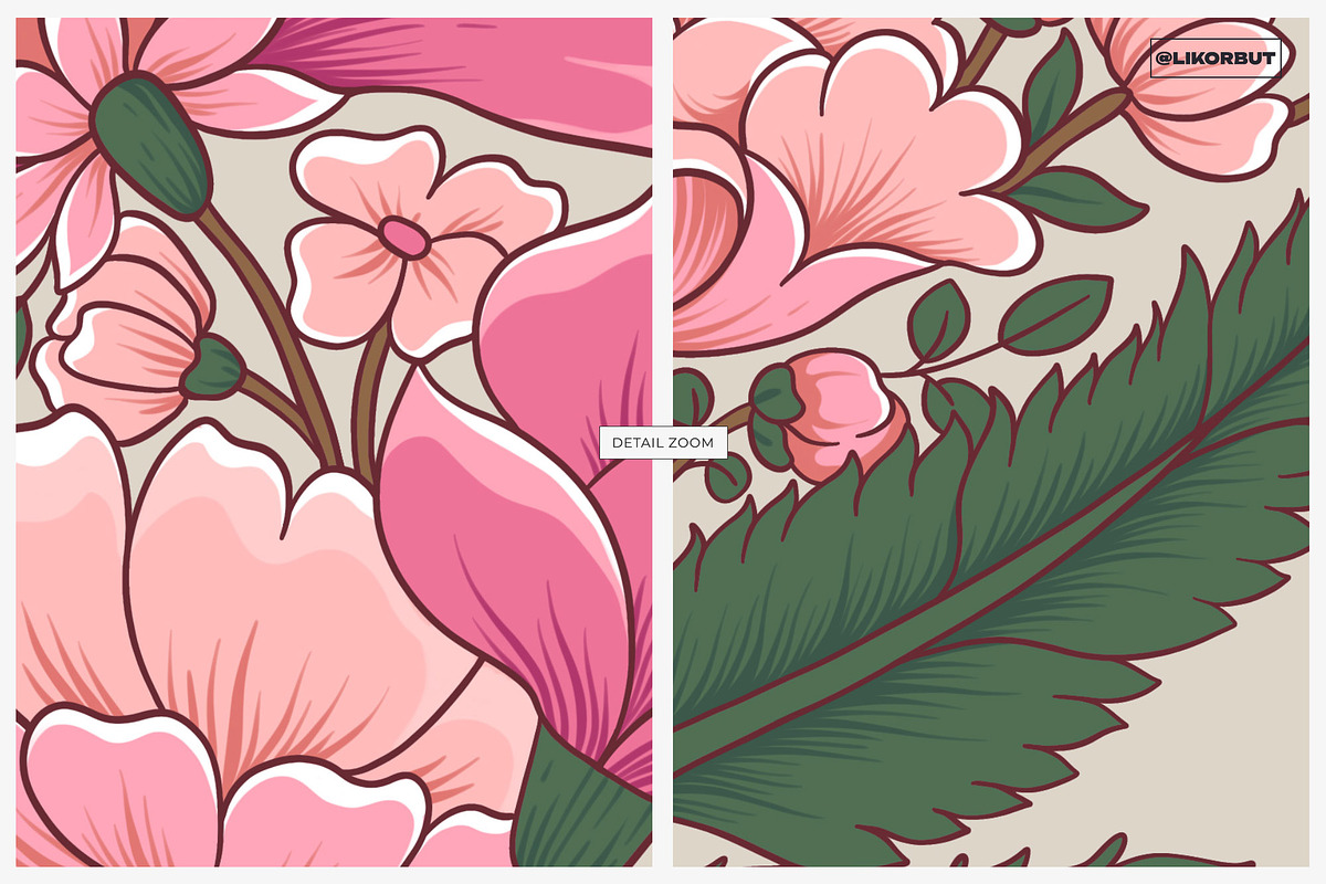 Paisley Floral Ornamental Pattern, a Pattern Graphic by likorbut (Photo 9 of 13)