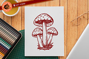8 Mushroom Halloween Stamp Brushes, a Brush Add-On by vectstudio (Thumbnail 5 of 9)