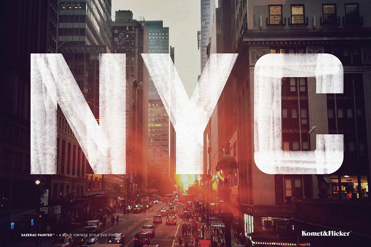 SAZERAC Painted – A Bold SVG Font, a Sans Serif Font by Komet & Flicker (Photo 4 of 15)
