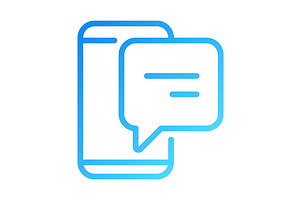 Smartphone with speech bubble, an Outline Icon by IMG Visuals