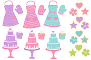 Girls Baking Clipart & Vectors, an Illustration by Amanda Ilkov (Thumbnail 2 of 4)