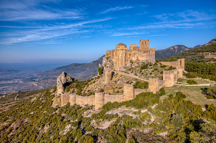 View to the Castle of Loarre, Loarre, Huesca, Aragon, Spain., an Architecture Photo by CreativePhotoSpain