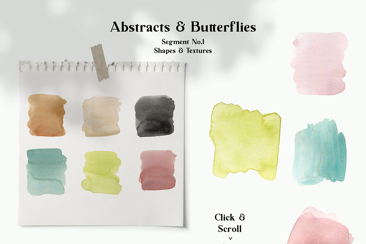 Abstract Butterflies Watercolor Set, a Texture Illustration by Ines Beatriz (Photo 3 of 10)
