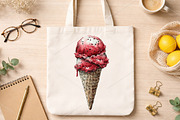Whimsical Summer Ice Cream Clipart, an Illustration by Canvas Craft (Thumbnail 7 of 7)