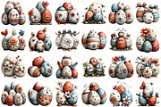 Whimsical Easter Eggs Clipart, an Illustration by Black Bird Studio (Thumbnail 2 of 7)
