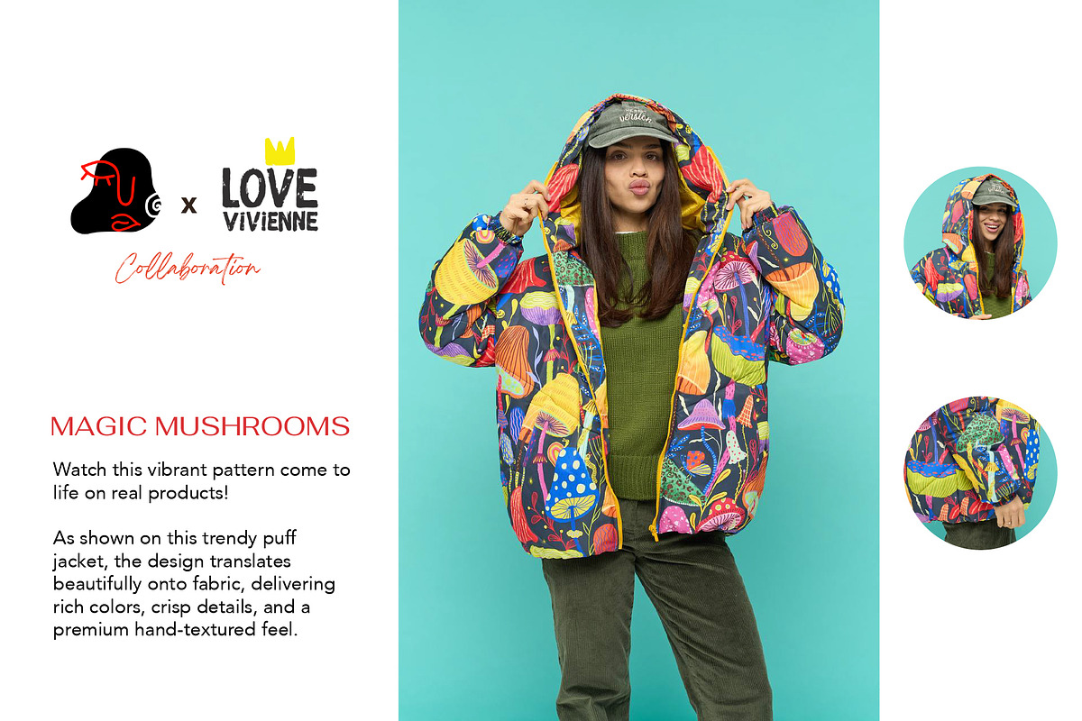 Magic Mushrooms, a Pattern Graphic by Alona Savchuk (Photo 7 of 7)