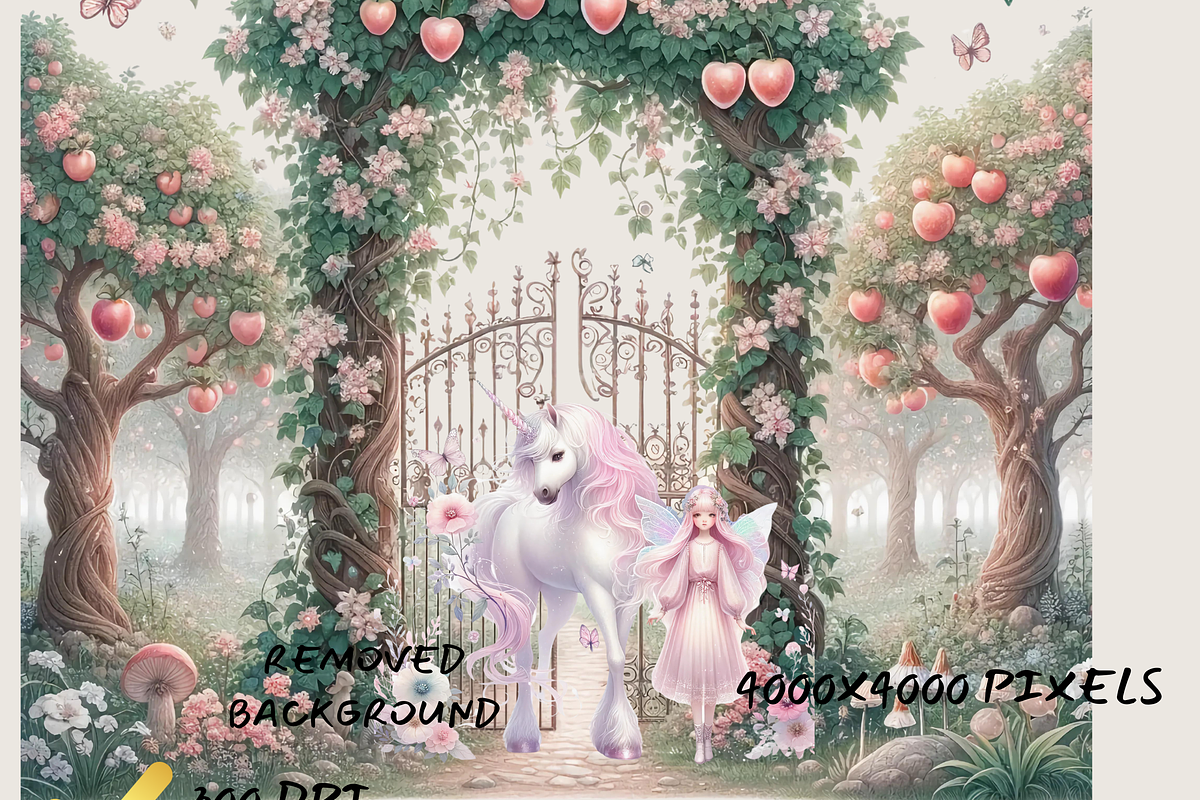 PINK FAIRY ENCHANTED FOREST CLIPART, a Person Illustration by Daring Digies (Photo 7 of 9)