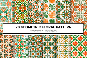 Seamless Geometric Floral Pattern, a Pattern Graphic by nandinigraphics