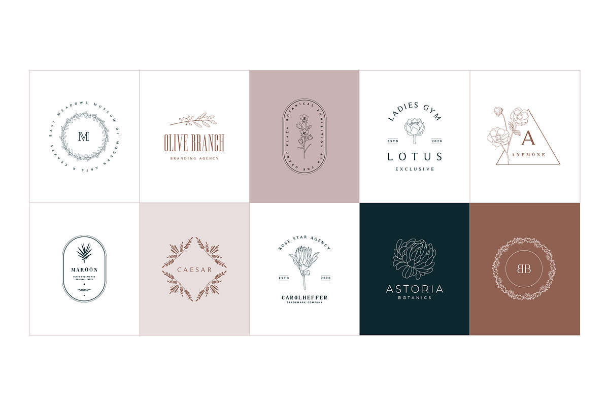 50 Botanical Floral Logos, a Branding & Logo Template by Graphicdome (Photo 4 of 10)