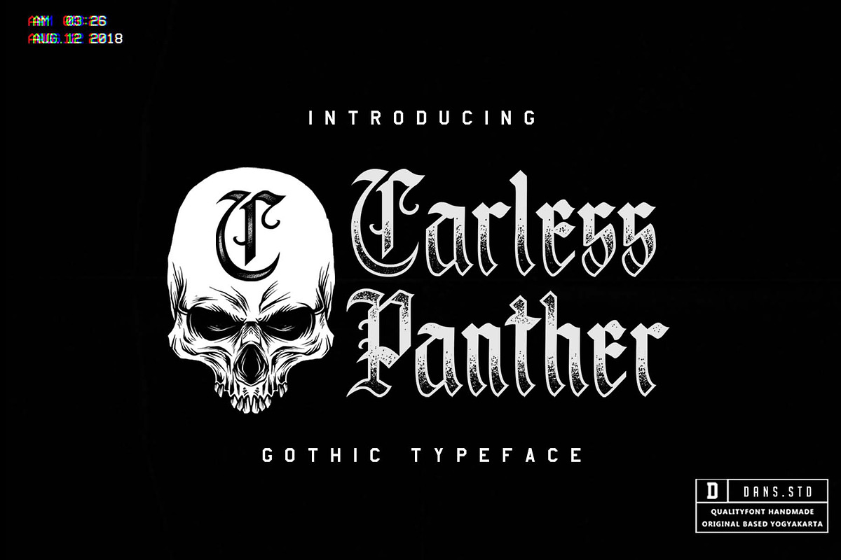 Carless Panther Blackletter (sale), a Blackletter Font by dansdesign (Photo 1 of 5)