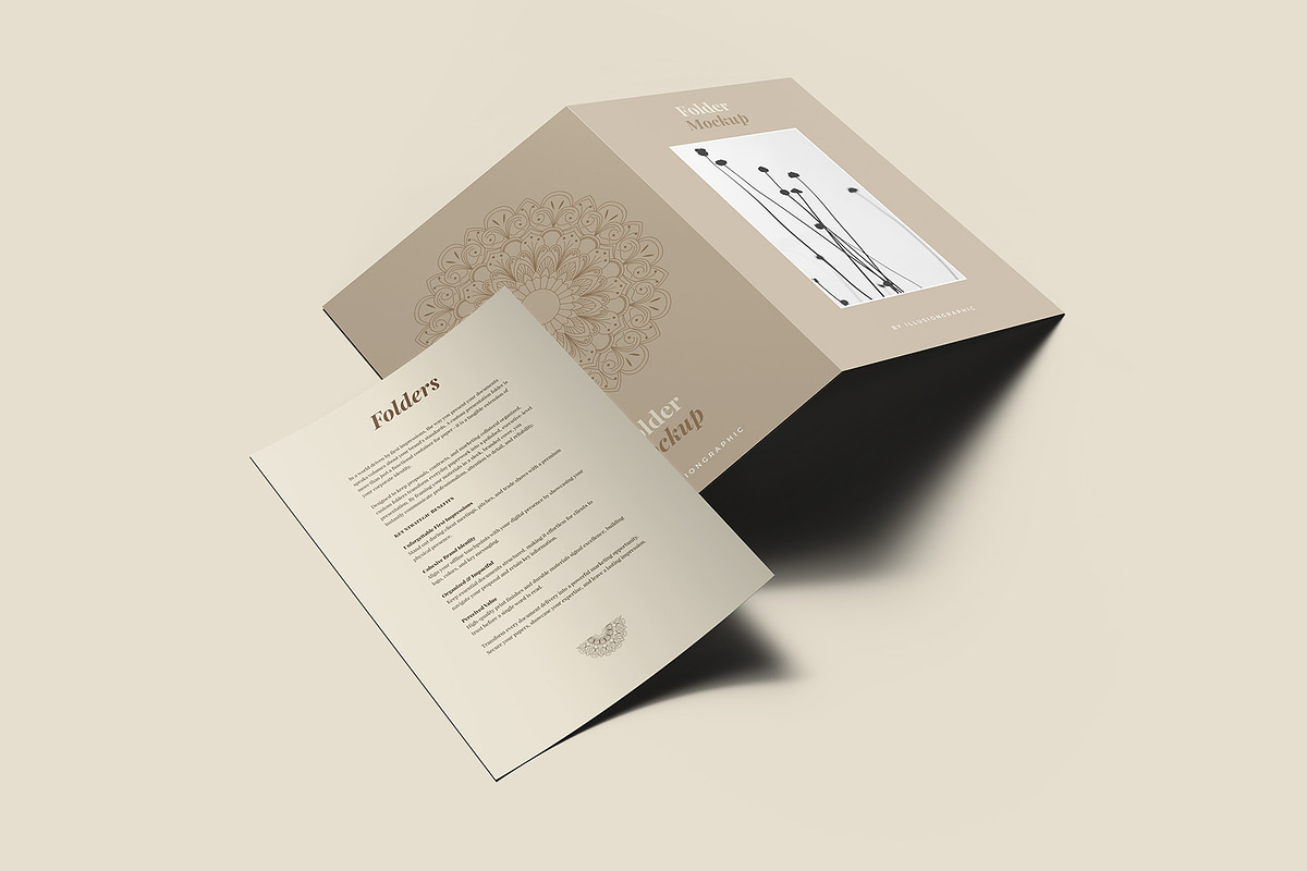 Folder Mockup - 12 Views, a Packaging Mockup by Illusiongraphic (Photo 8 of 28)