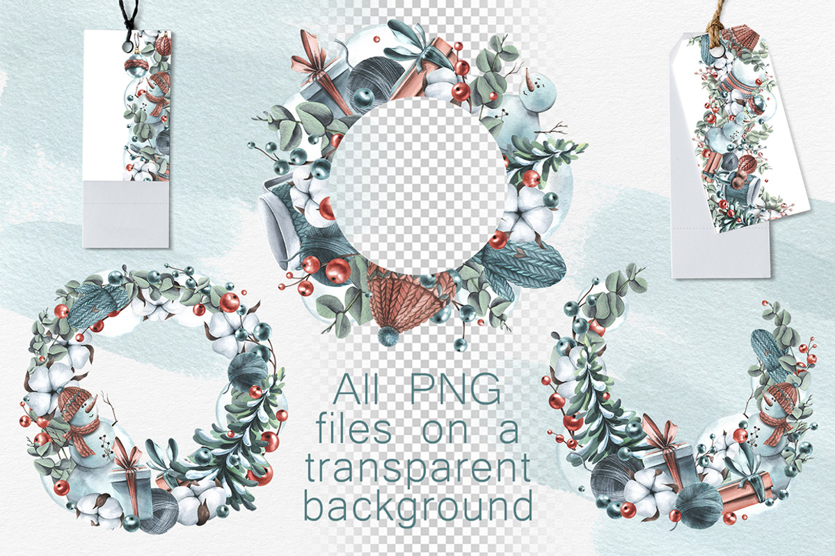 Cozy Winter Watercolor Frames, a Marketing Template by NATASHA CHU (Photo 2 of 5)