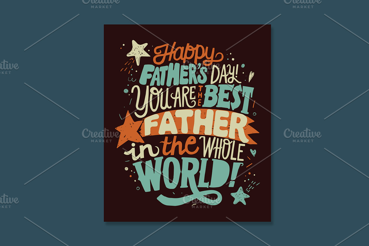 Happy Father`s Day 5 vector cards, a Card Template by Anna's Lettering (Photo 2 of 6)