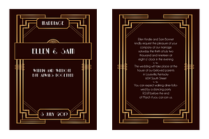 Art deco wedding invitation 