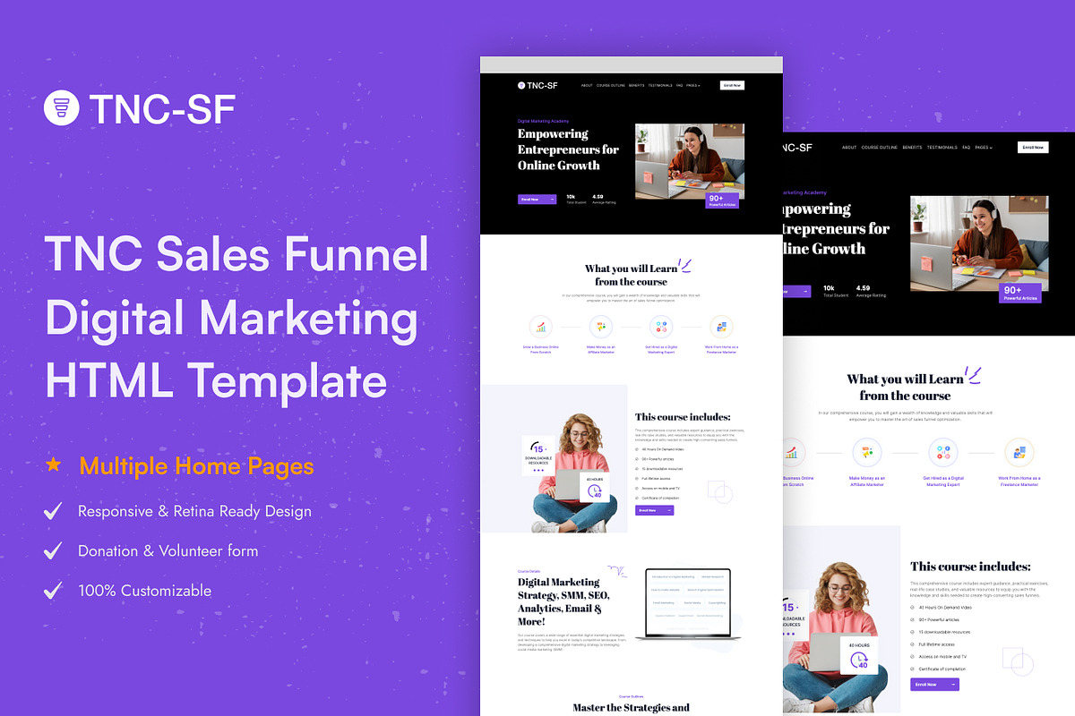 TNC Sales - Courses Website Template, a HTML Template by TNCFlow (Photo 1 of 5)