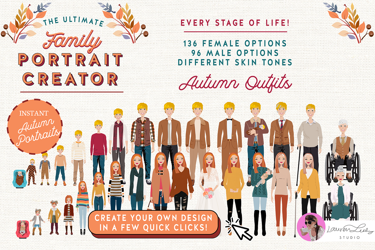 Portrait Creator Fall Outfits Family, a Person Illustration by Lauren Lesley Studio (Photo 13 of 18)