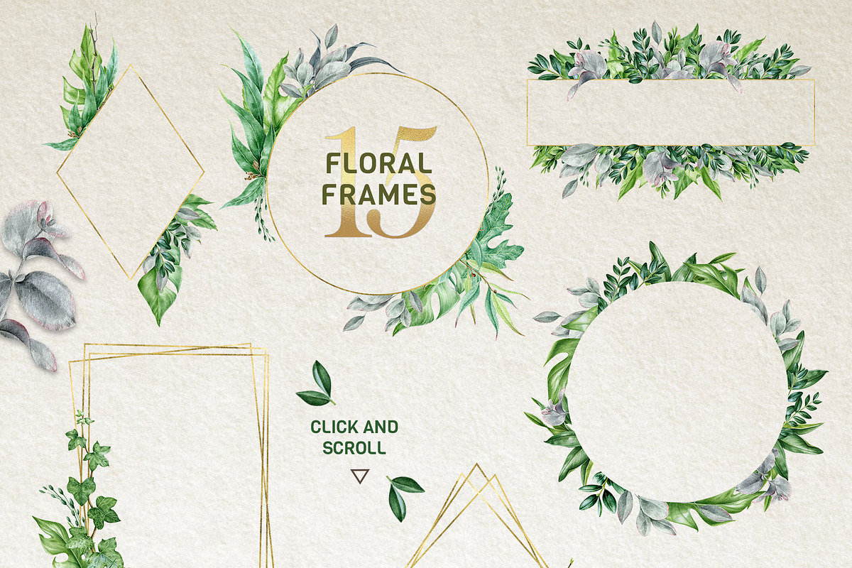 Botanical Greenery Clipart Set, a Decorative Illustration by AnitaPol (Photo 4 of 13)