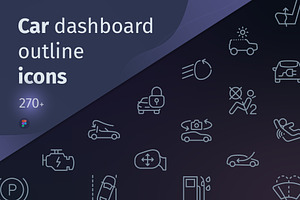 Car dash outline iconset