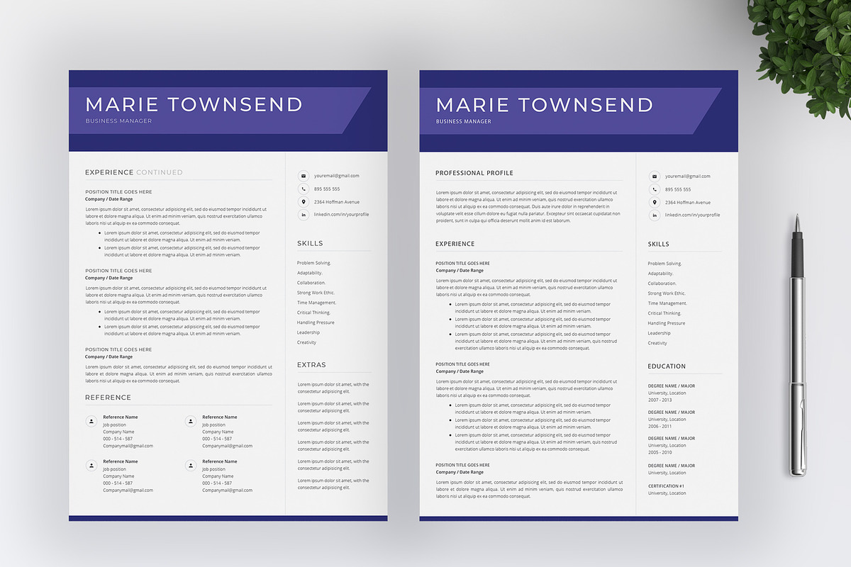 Creative Resume Template / CV, a Resume Template by SalientResume (Photo 3 of 5)