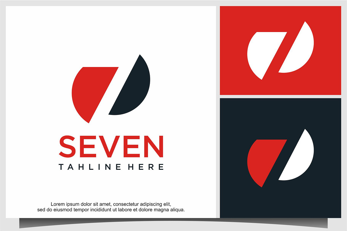 seven logo design, a Branding & Logo Template by ebinta99
