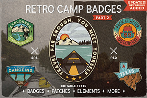 Retro Camp Adventure Badges. Part 2