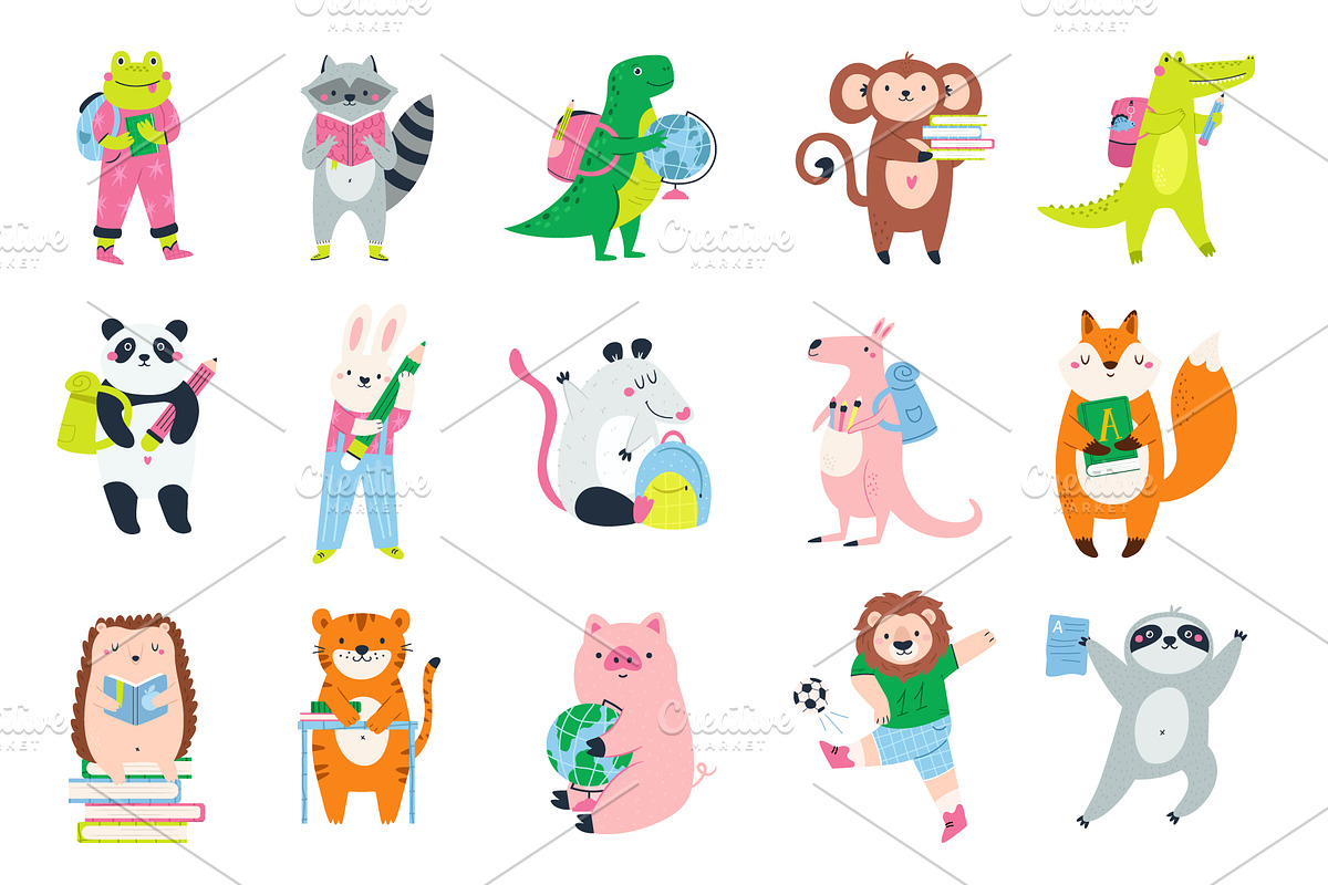 Little Scholar: Cute Animal Clipart, an Animal Illustration by danceyourlife (Photo 2 of 7)