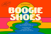 Boogie Shoes: A Retro Poster Font, a Sans Serif Font by DeliFreshTypeCo. (Thumbnail 1 of 5)