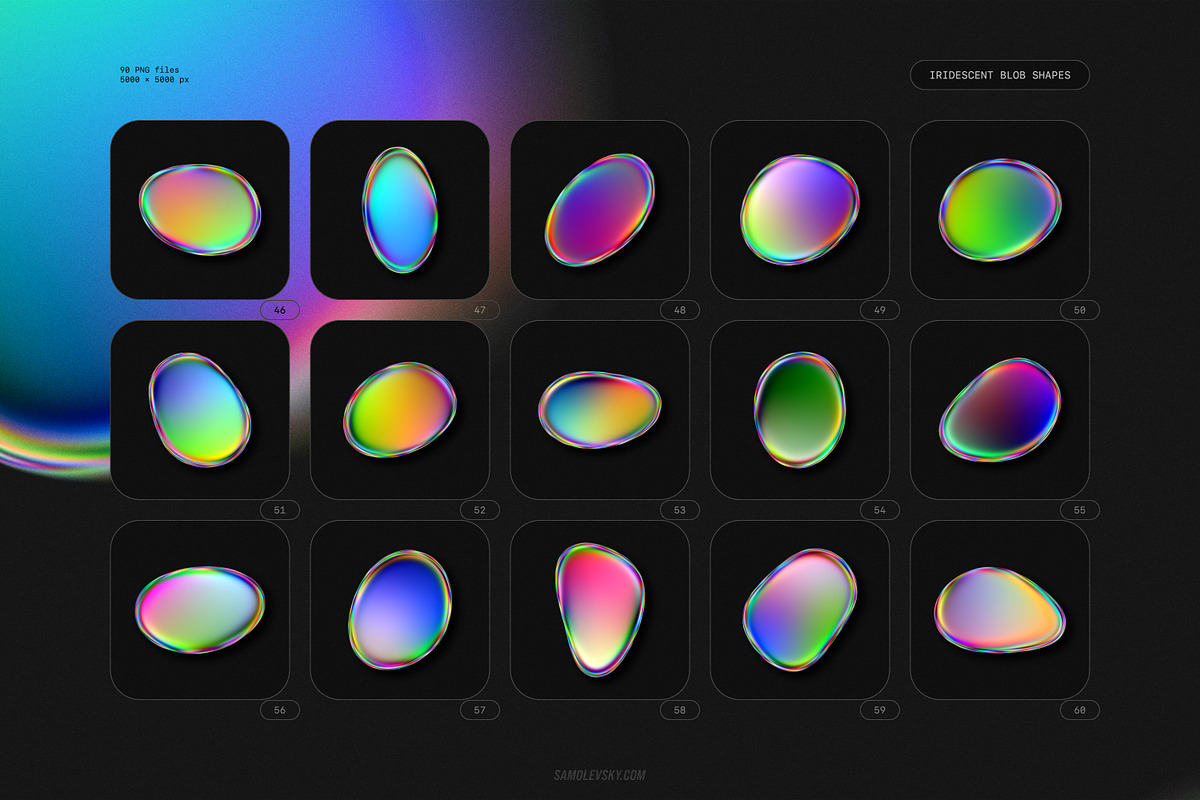 Iridescent Blob Shapes Collection, an Object Graphic by Samolevsky (Photo 8 of 13)