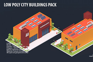 Low Poly City Buildings Pack 2