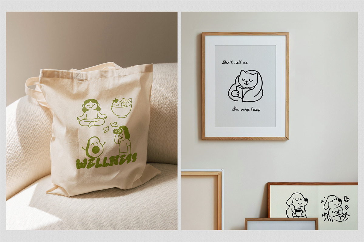 Funny wellness doodles, an Object Graphic by divanovskaya_nv (Photo 2 of 10)