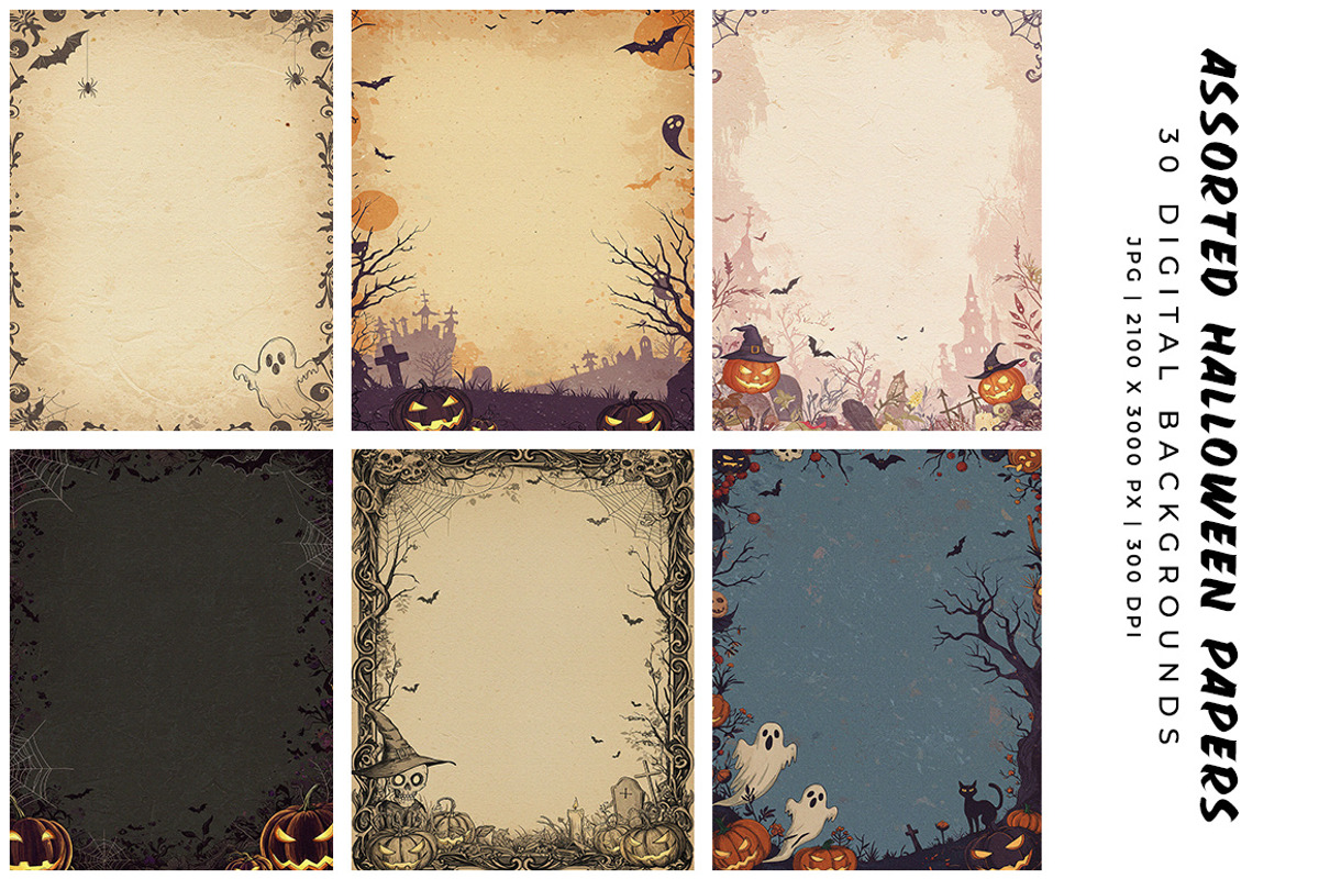 Assorted Halloween Papers, a Background Graphic by Digital Art Creations (Photo 5 of 7)