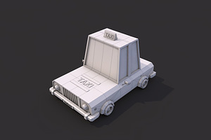 Low Poly Taxi Car