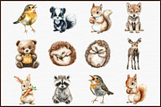 Woodland Clipart, Baby Animals, an Illustration by Sublimation Artist (Thumbnail 3 of 6)