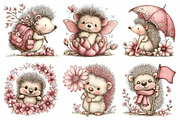 Whimsical Spring Hedgehog Clipart, an Illustration by Daily.Designs (Thumbnail 4 of 8)