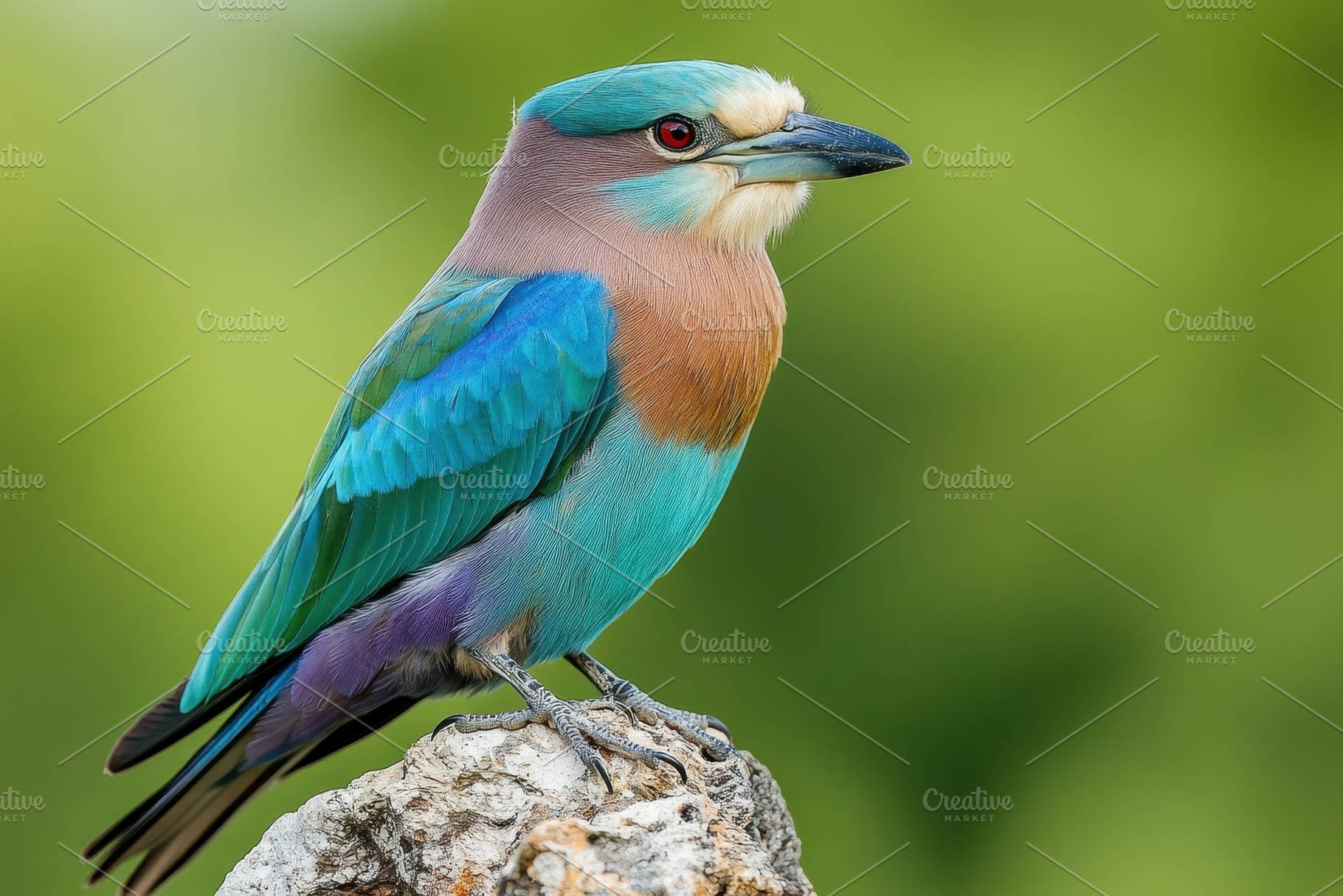 A European Roller sits calmly, a Photo by Pavel_design