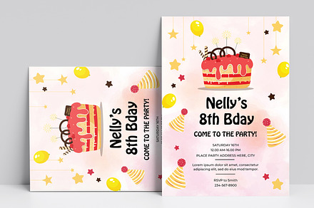 Birthday Party Invitation Template, a Flyer Template by MightyDesign
